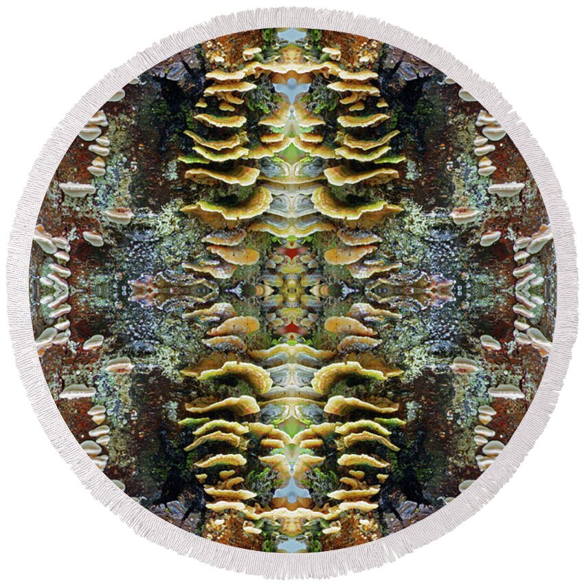 Nature Round Beach Towel featuring the photograph Tree Full of Life Double Mirrored Vertical 4x6 by Ben Upham III