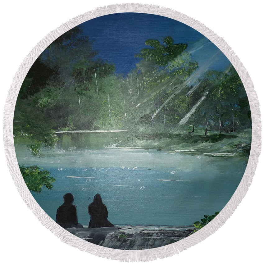  Round Beach Towel featuring the painting True Love Painting #2 by Donald Northup
