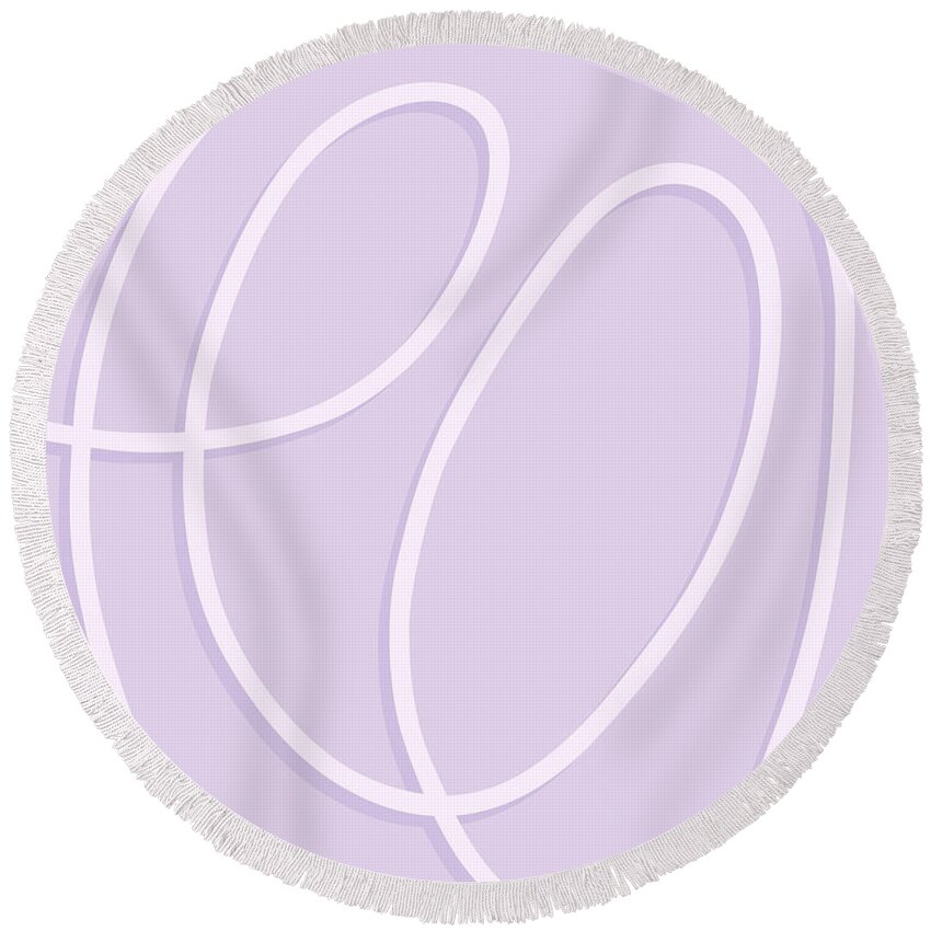 Nikita Coulombe Round Beach Towel featuring the painting Twin Soul 2 in lavender by Nikita Coulombe
