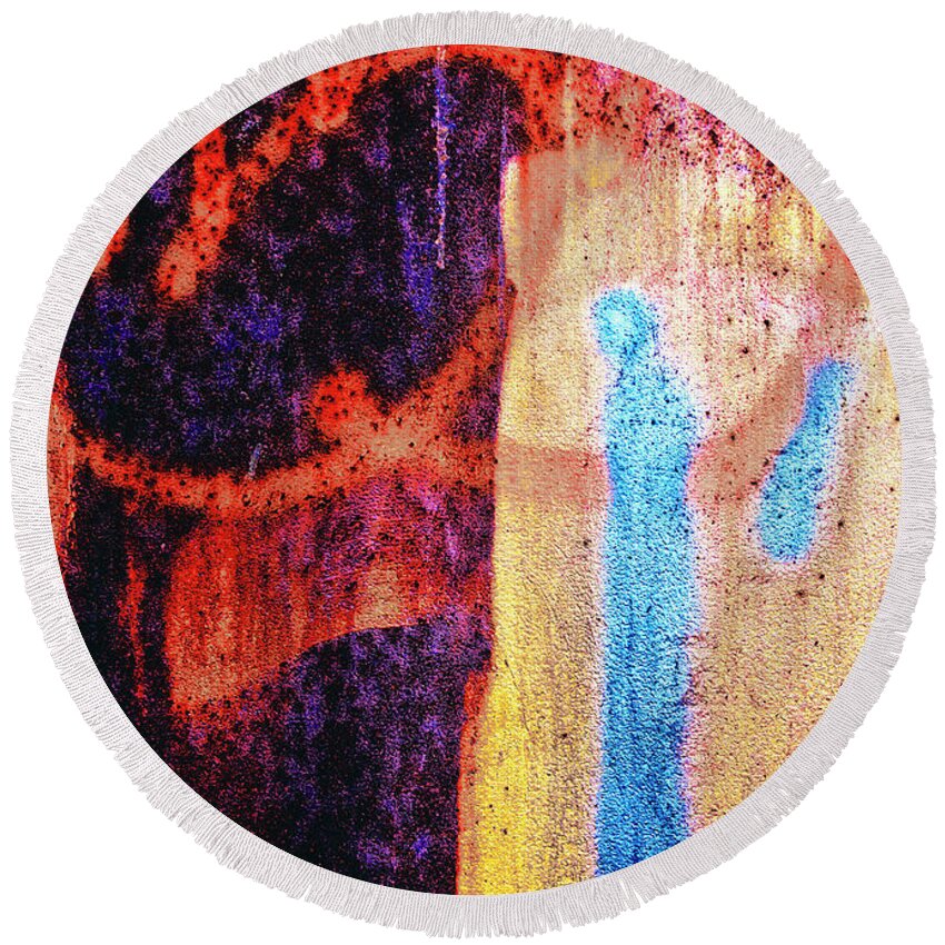 Abstract Round Beach Towel featuring the photograph Two As One by Bob Orsillo