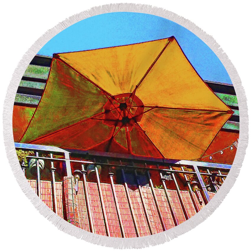 Umbrella Round Beach Towel featuring the photograph Umbrella Fantasy by Andrew Lawrence