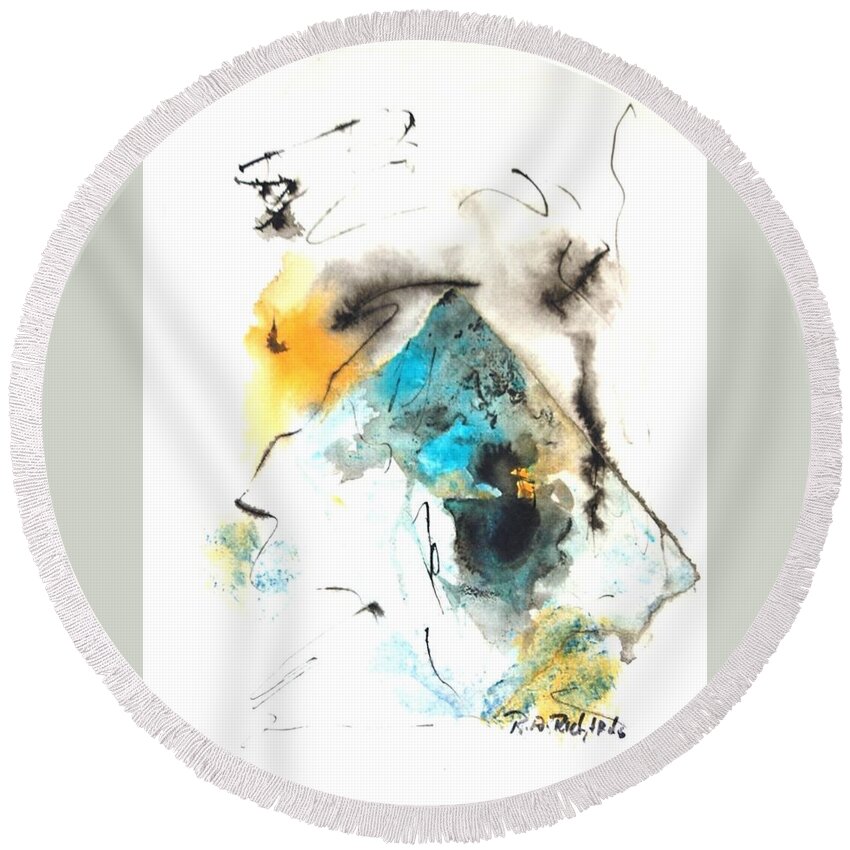 Mixed Media Round Beach Towel featuring the mixed media Unbound by Dick Richards
