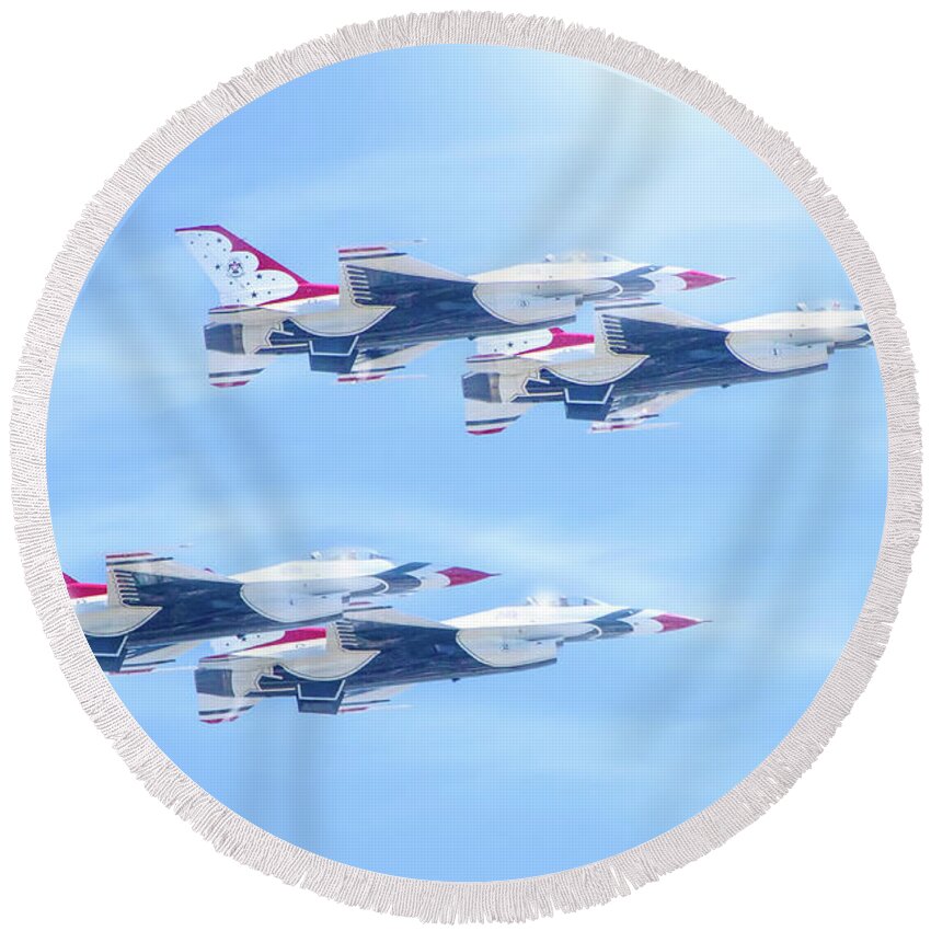 Air Force Round Beach Towel featuring the photograph United States Air Force by Mark Andrew Thomas