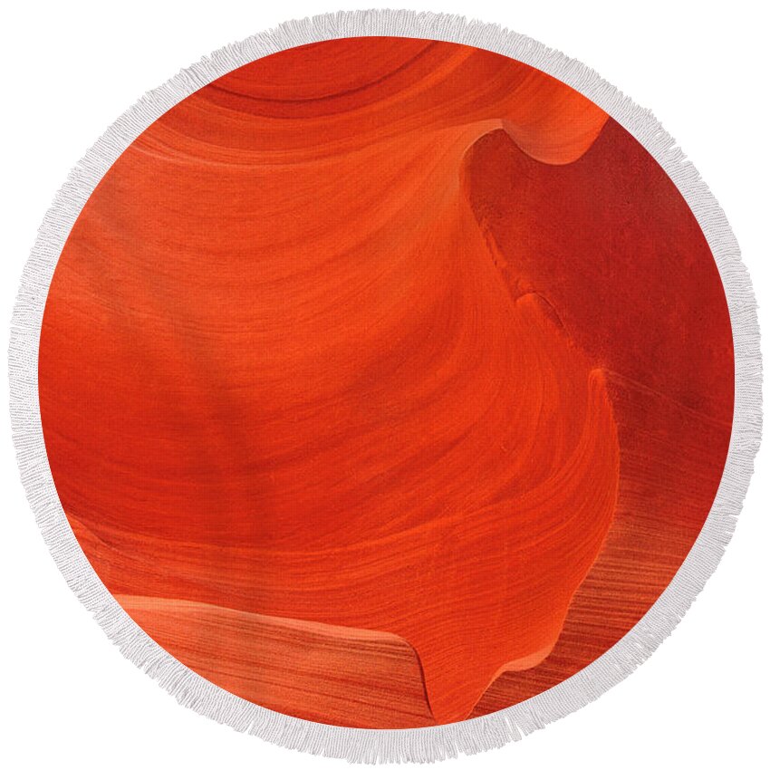 Dave Welling Round Beach Towel featuring the photograph Upper Antelope Slot Canyon Detail by Dave Welling