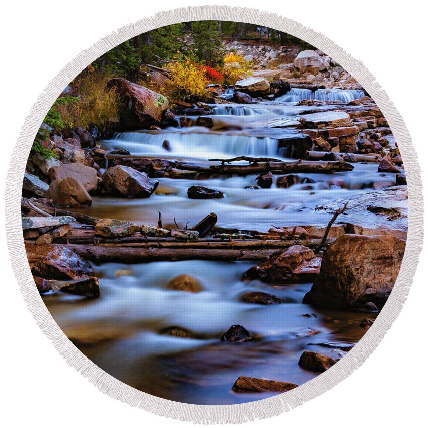 Autumn Round Beach Towel featuring the photograph Utah's Backcountry by Chad Dutson