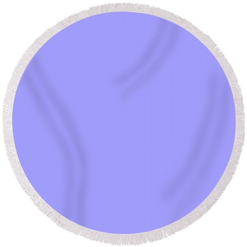 Light Round Beach Towel featuring the digital art Very Light Peri Blue Gray Purple by Delynn Addams
