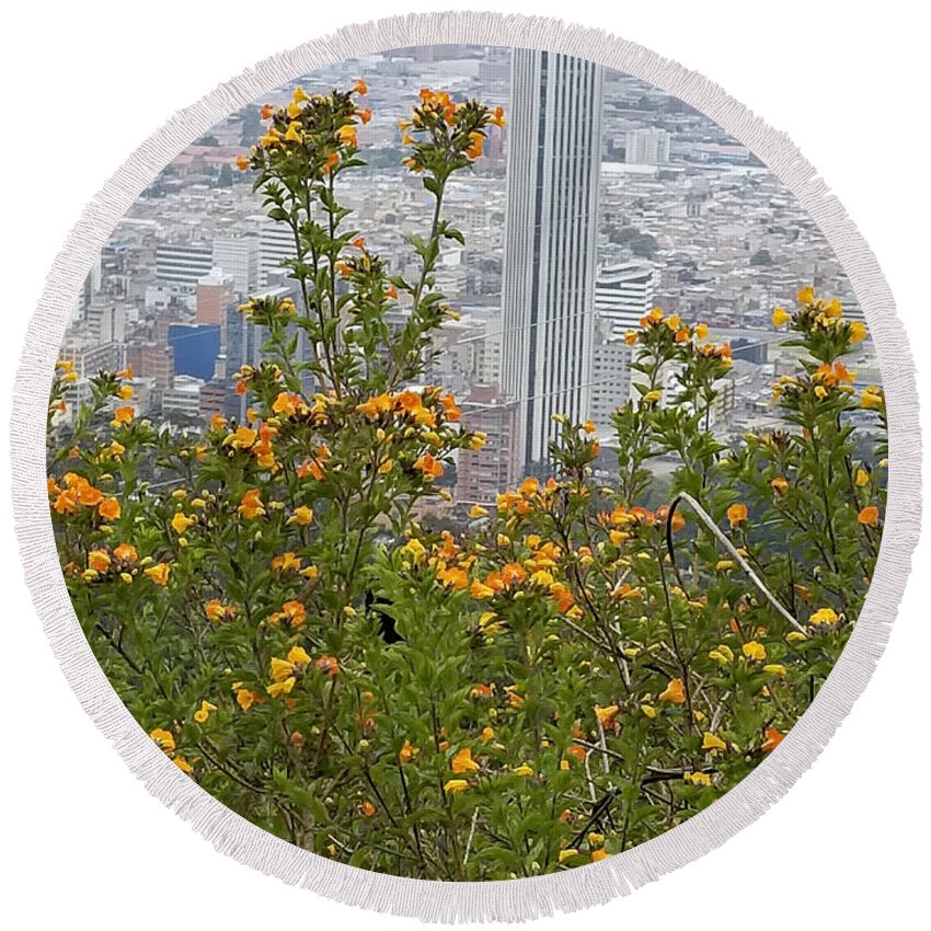 Bogota Round Beach Towel featuring the photograph View on Bogota by Constance DRESCHER