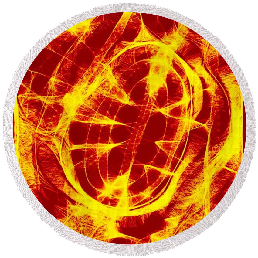 Vortex Round Beach Towel featuring the digital art Vortex by Ljev Rjadcenko