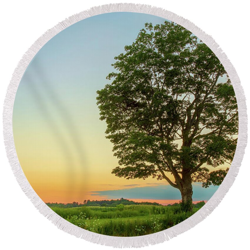 Farm Round Beach Towel featuring the photograph Wagner Farm Sunset by Rod Best
