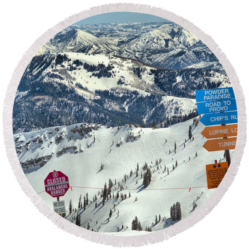 Snowbird Round Beach Towel featuring the photograph Waiting For The Rope Drop by Adam Jewell