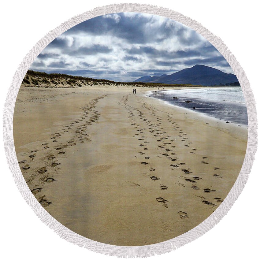 Donegal Round Beach Towel featuring the photograph Walking Back to Happiness - Donegal by John Soffe