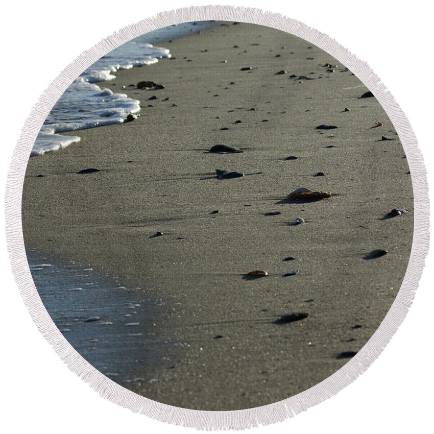  Round Beach Towel featuring the photograph Washed Ashore by Heather E Harman