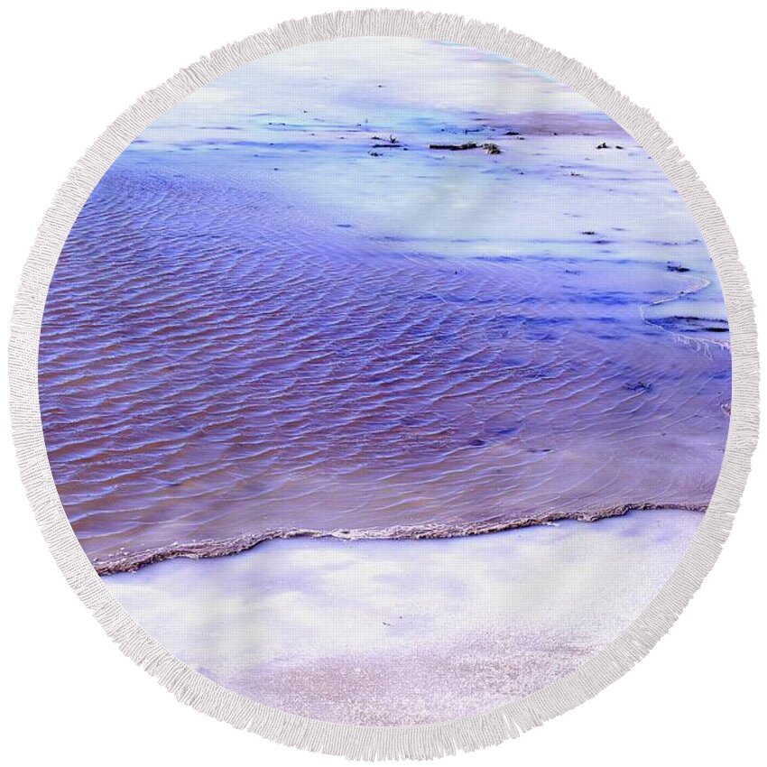 Ice Round Beach Towel featuring the photograph Water and Ice by Randy Pollard