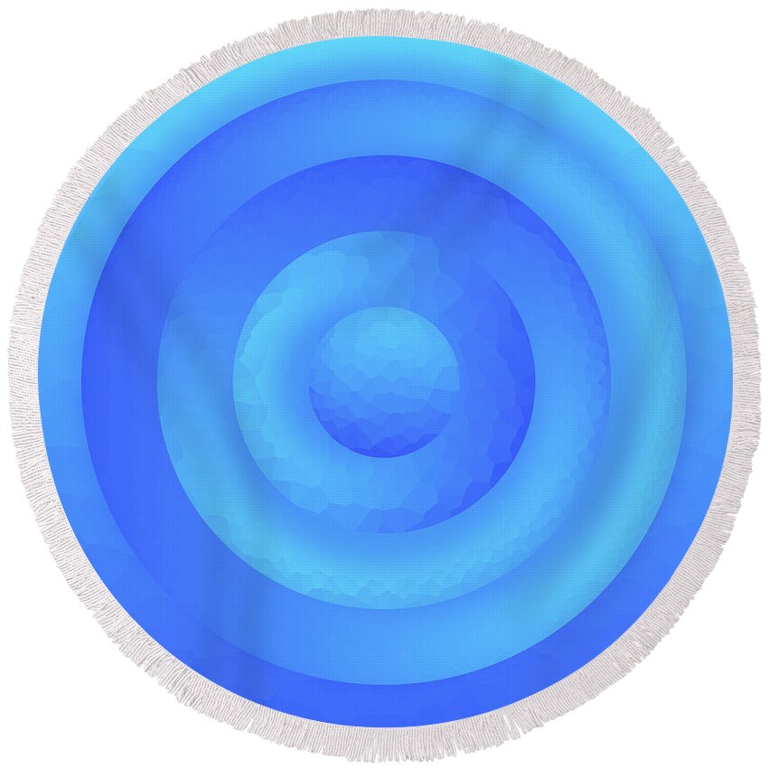 Abstract Round Beach Towel featuring the digital art Water Circle by Liquid Eye