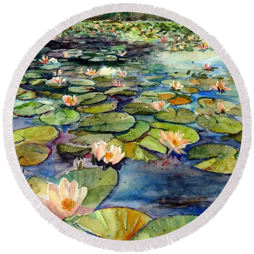 Lilies-in-the-park Round Beach Towels