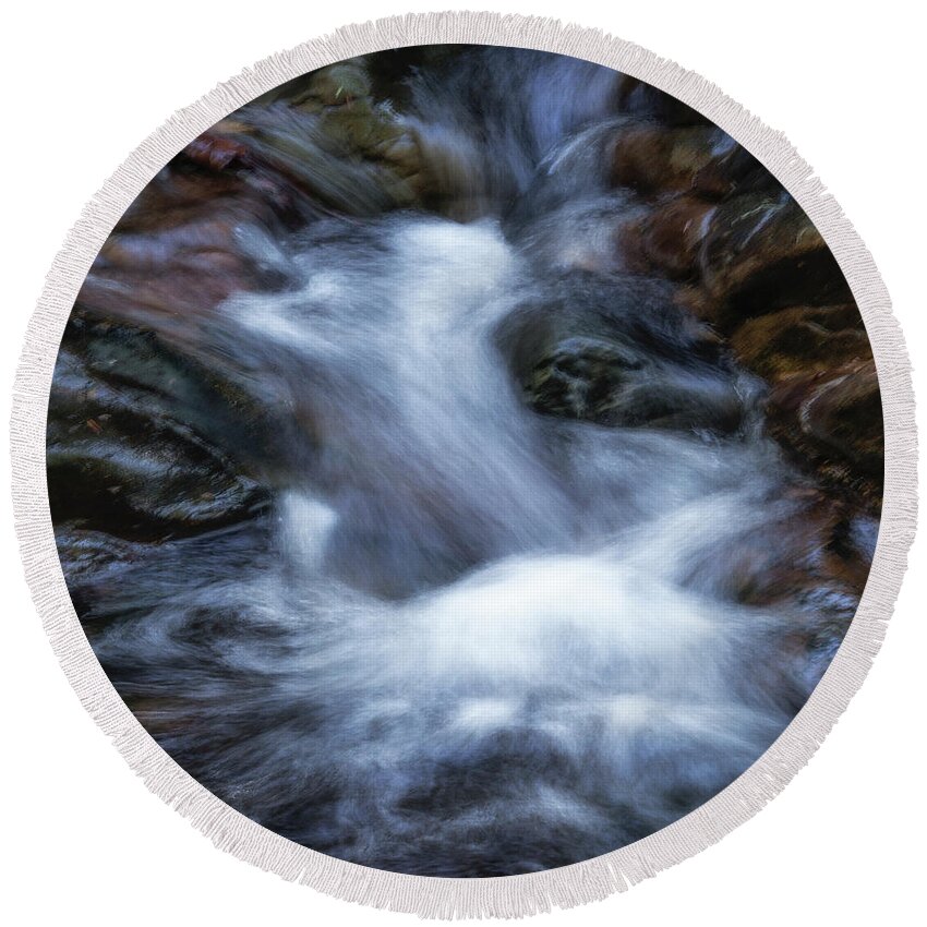 Water Swirl Round Beach Towel featuring the photograph Water swirl, Lagunitas Creek by Donald Kinney