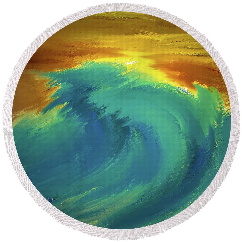 Wave Round Beach Towel featuring the digital art Wave #k3 by Leif Sohlman