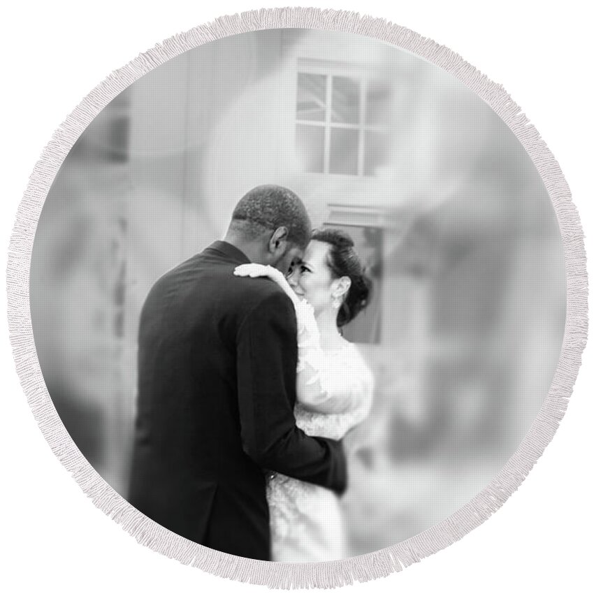 Wedding Round Beach Towel featuring the photograph Wedding Dance by Theresa Johnson