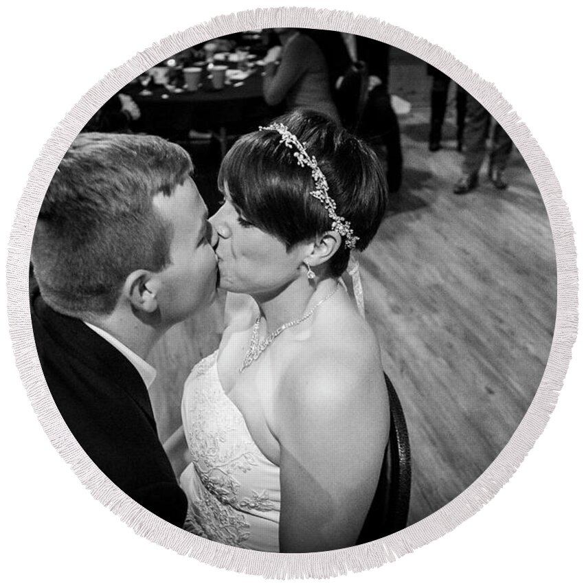 Greg Round Beach Towel featuring the photograph Wedding Reception by Jim Whitley