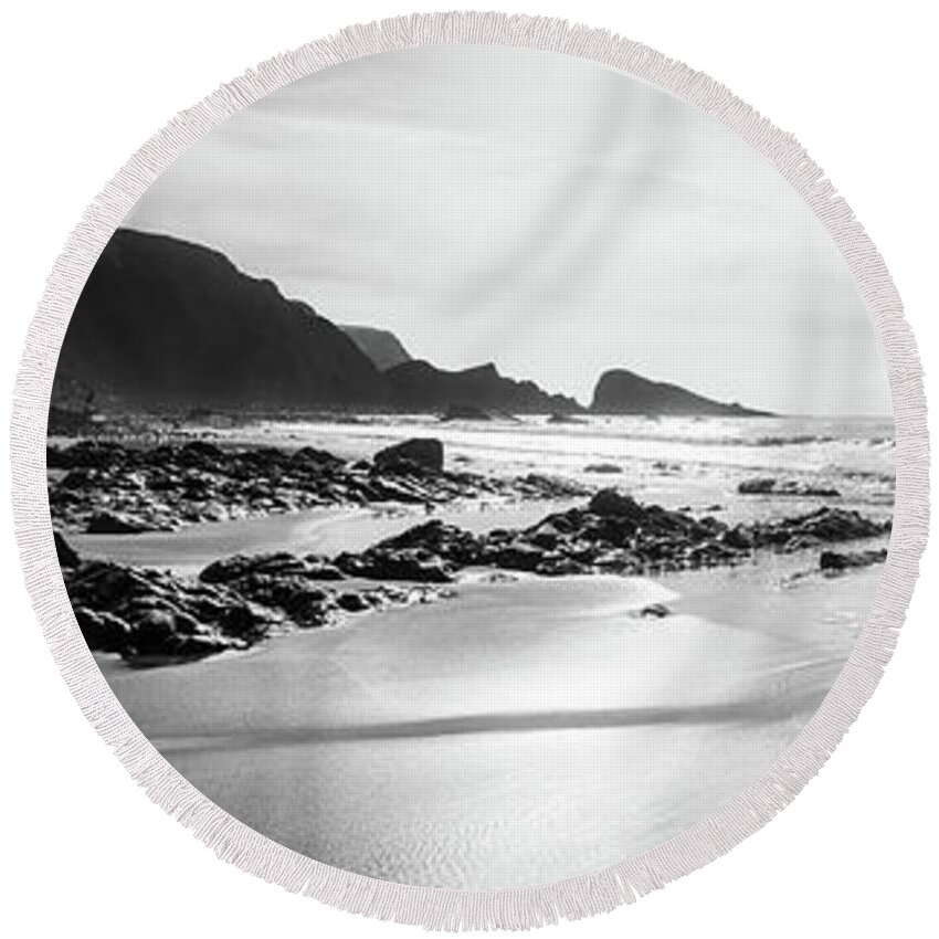 Coast Round Beach Towel featuring the photograph Welcombe Mouth beach North Devon South West Coast Path by Sonny Ryse