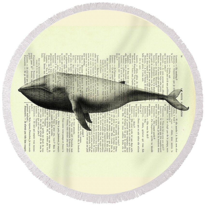Gray Whale Round Beach Towels