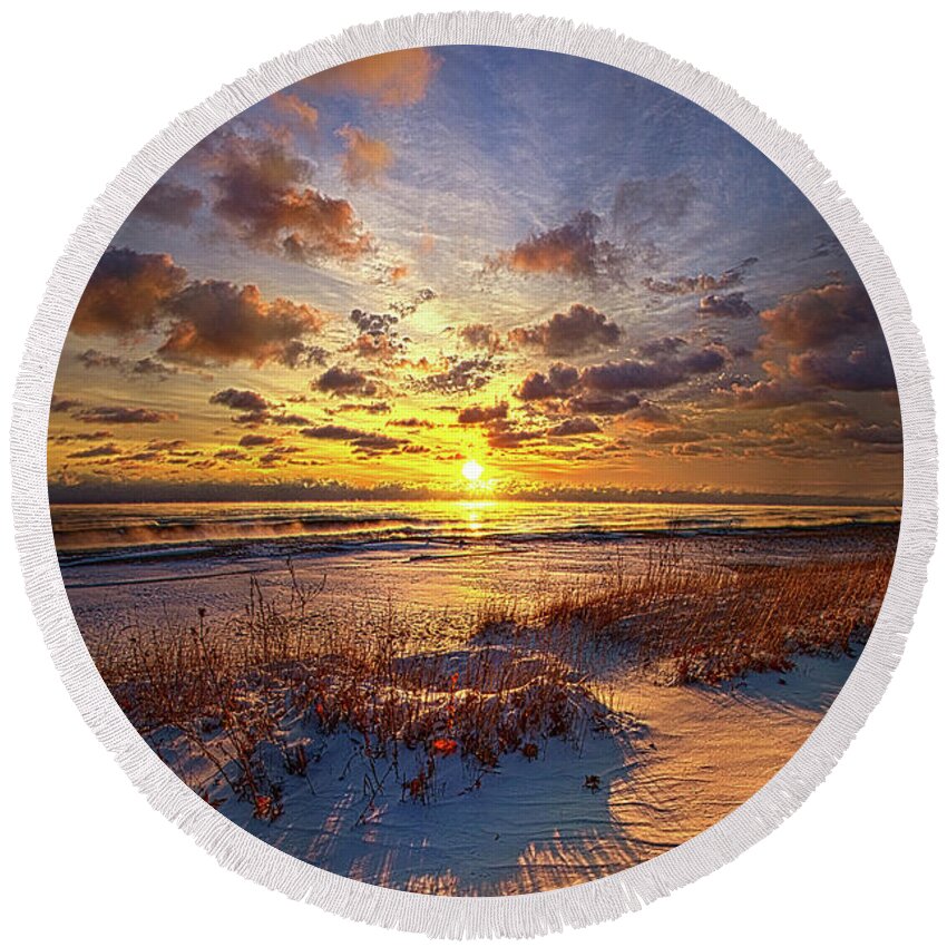 Vertical Round Beach Towel featuring the photograph What We do in Life Echoes in Eternity by Phil Koch