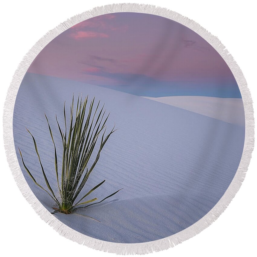 White Round Beach Towel featuring the photograph White Dunes by Edgars Erglis