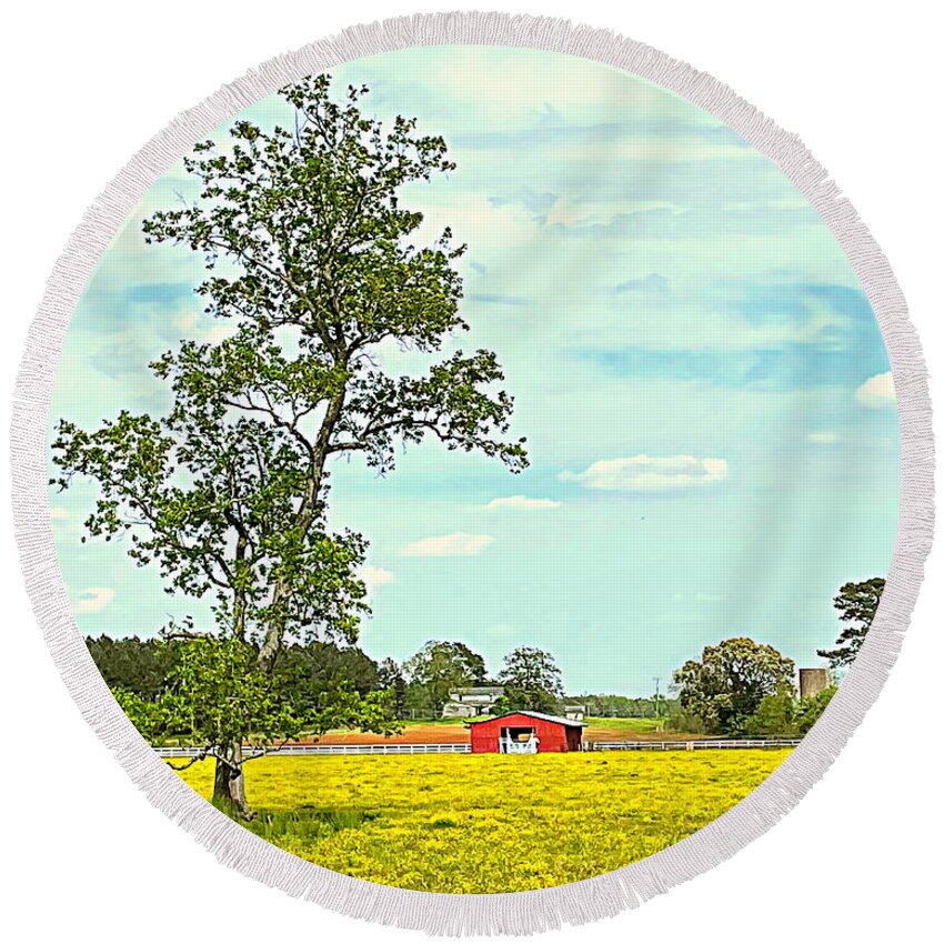 Wildflower Round Beach Towel featuring the photograph Wildflower Field by Lee Darnell