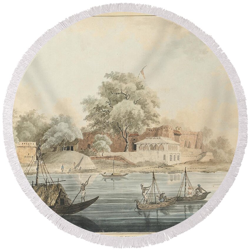 William Orme (british Round Beach Towel featuring the painting William Orme by Artistic Rifki