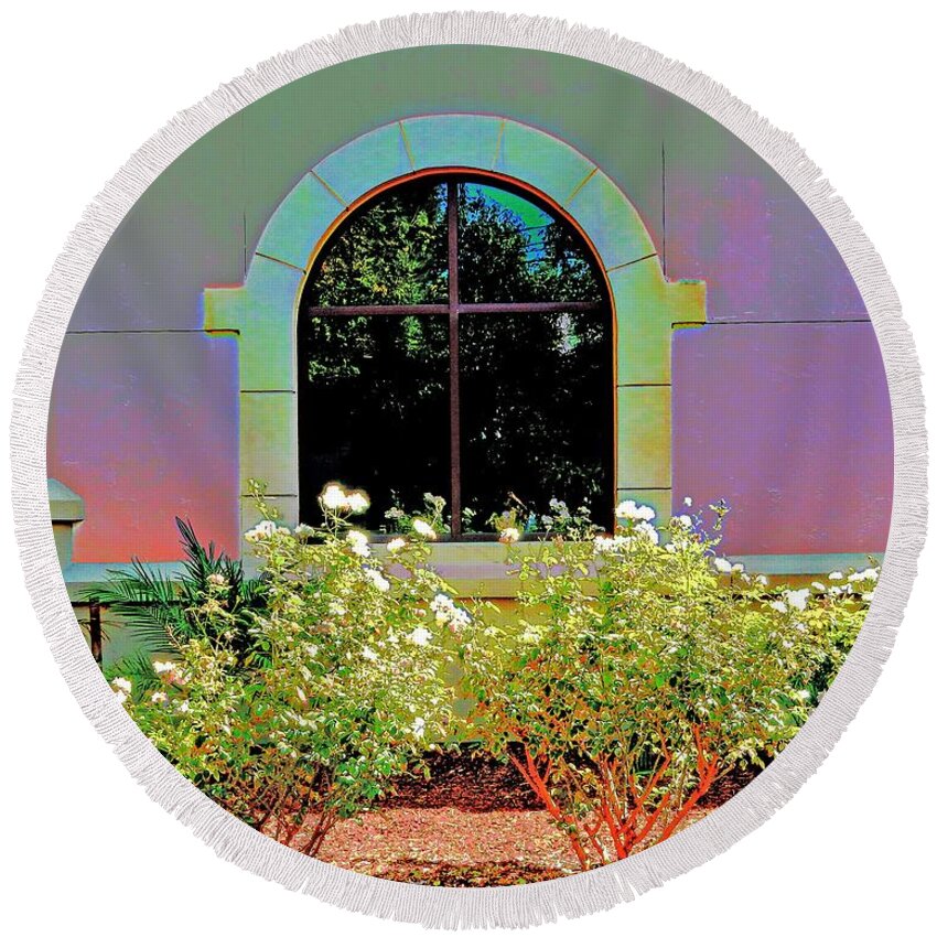 Window Round Beach Towel featuring the photograph Window Pastel by Andrew Lawrence
