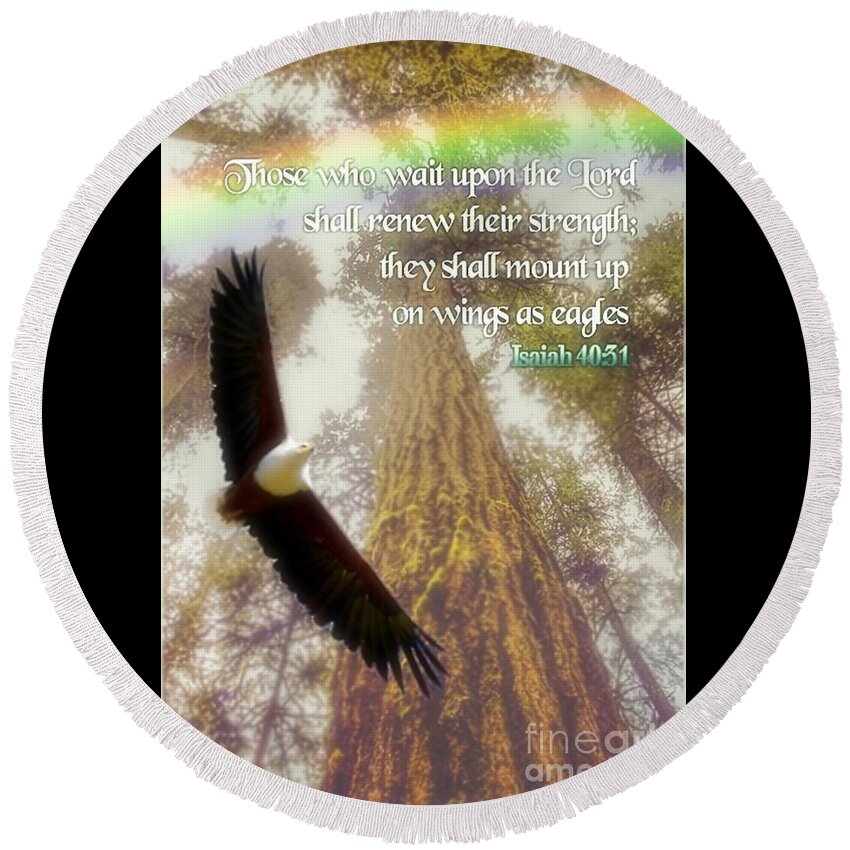Eagle Round Beach Towel featuring the photograph Wings As Eagles by Kimberly Furey