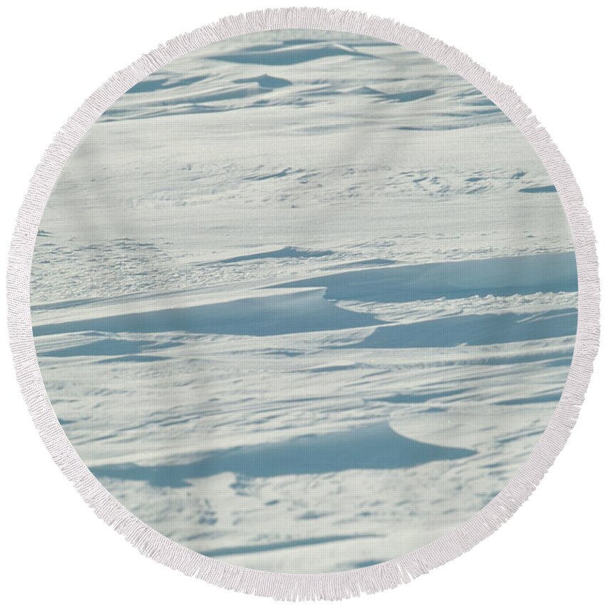 Snow Round Beach Towel featuring the photograph Winter Abstract VI by Theresa Fairchild