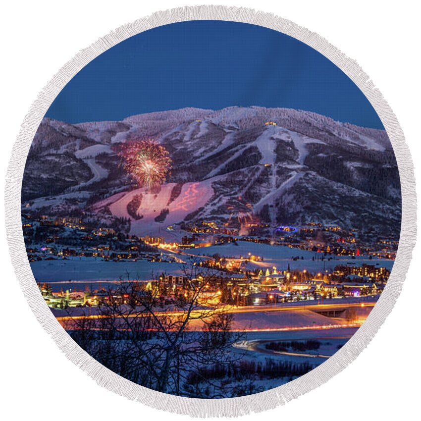 2014 Round Beach Towel featuring the photograph Winter Glow by Kevin Dietrich