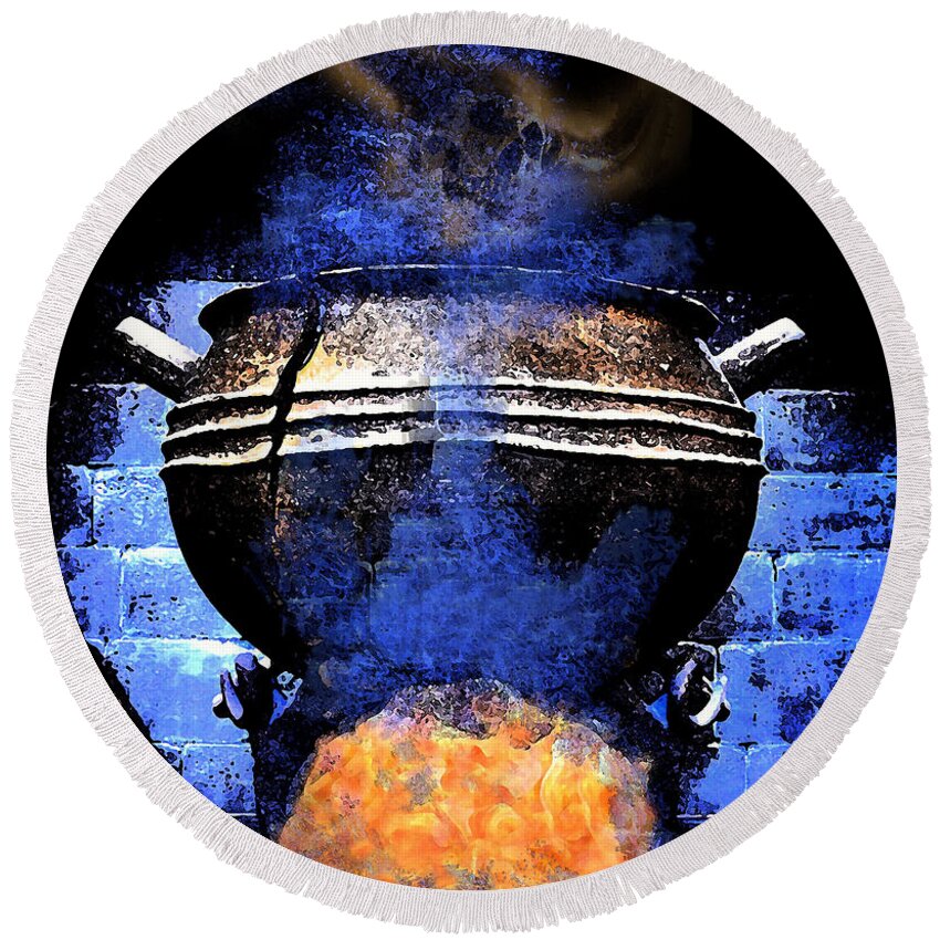 Witches Brew Round Beach Towel featuring the mixed media Witches brew by David Lee Thompson