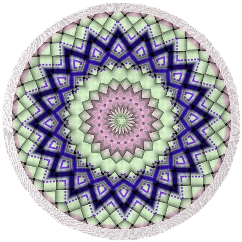  Round Beach Towel featuring the digital art Woven Treat by Designs By L