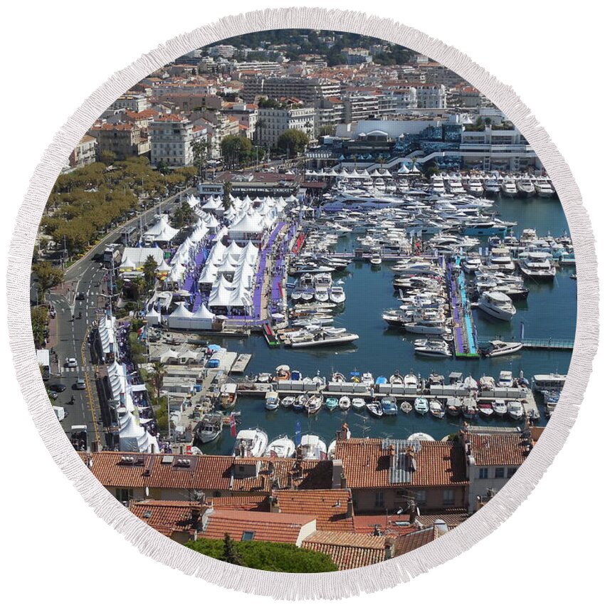 Cannes Round Beach Towel featuring the photograph Cannes #2 by Aisha Isabelle