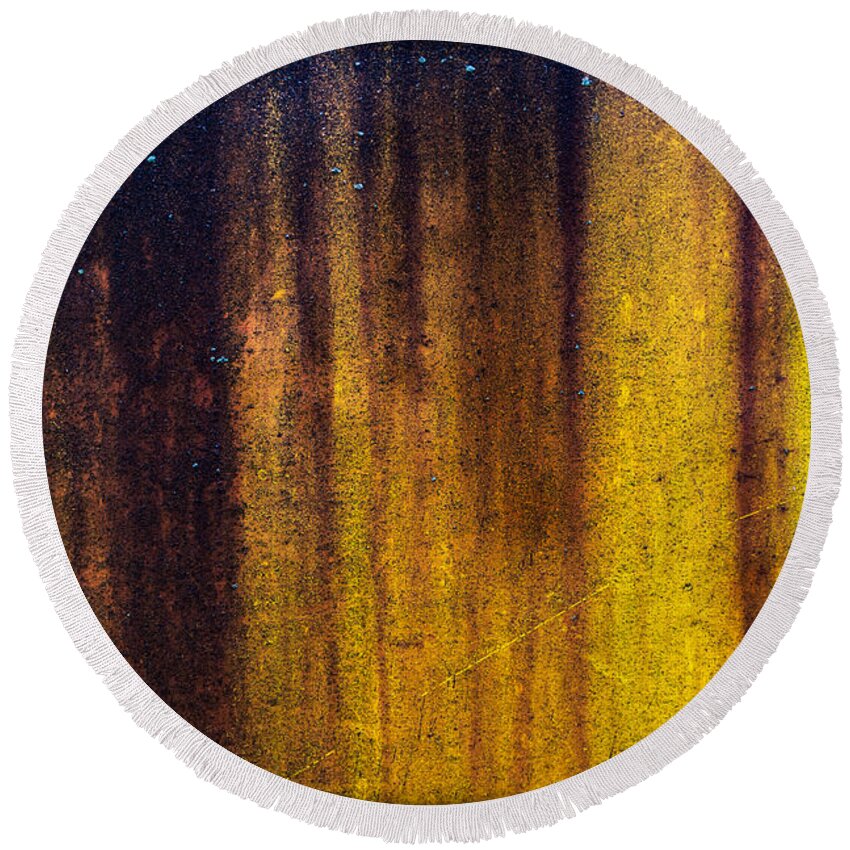 Yellow Round Beach Towel featuring the photograph Yellow Texture by Carrie Hannigan