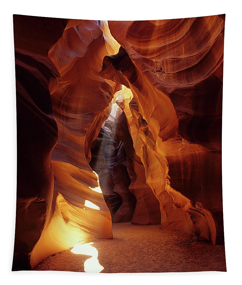  Antelope Canyon Tapestry featuring the photograph Antelope Canyon Ray Of Hope by Bob Christopher