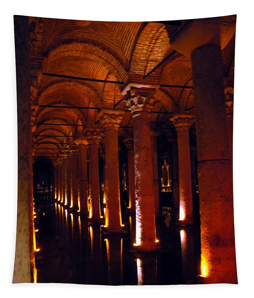 Basilica Cistern Tapestry featuring the photograph Basilica Cistern by Jacqueline M Lewis