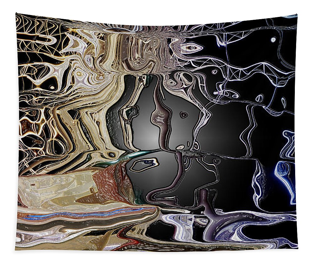 Abstract Tapestry featuring the photograph Liquid Metal by Pennie McCracken