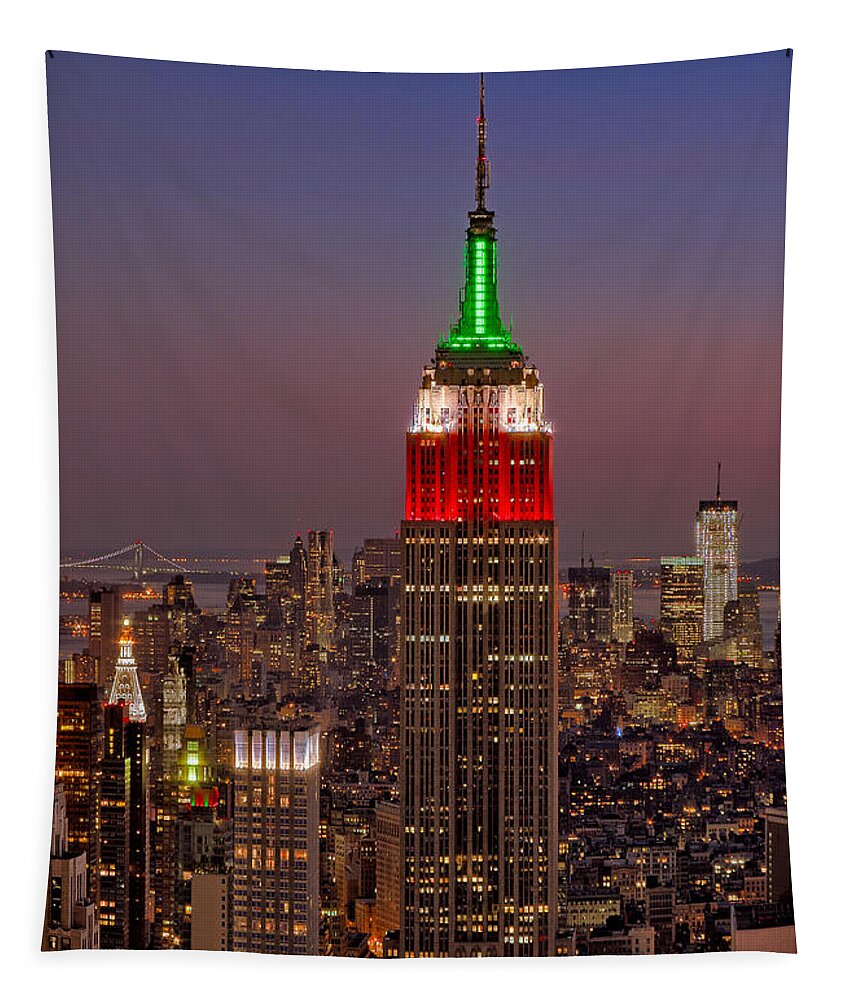 Empire State Building Tapestry featuring the photograph Top Of The Rock by Susan Candelario