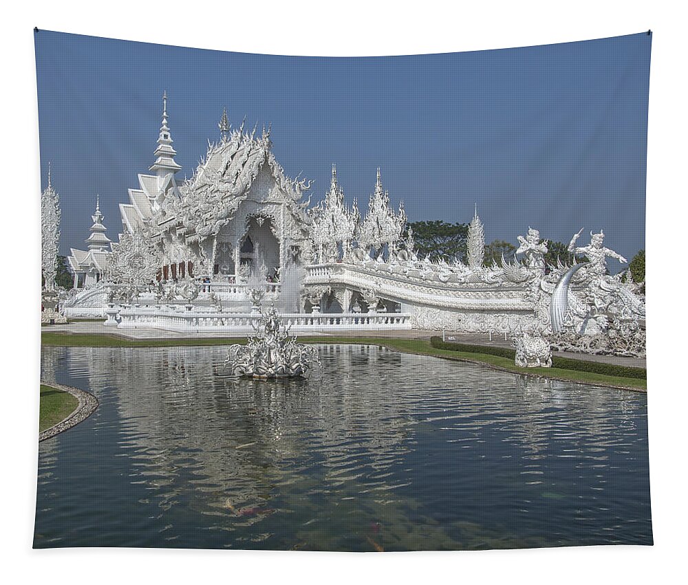 Scenic Tapestry featuring the photograph Wat Rong Khun Ubosot DTHCR0001 by Gerry Gantt
