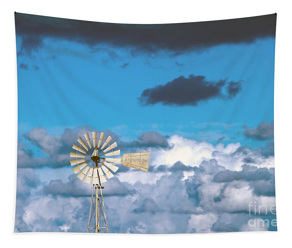 Alternative Tapestry featuring the photograph Water Windmill by Stelios Kleanthous