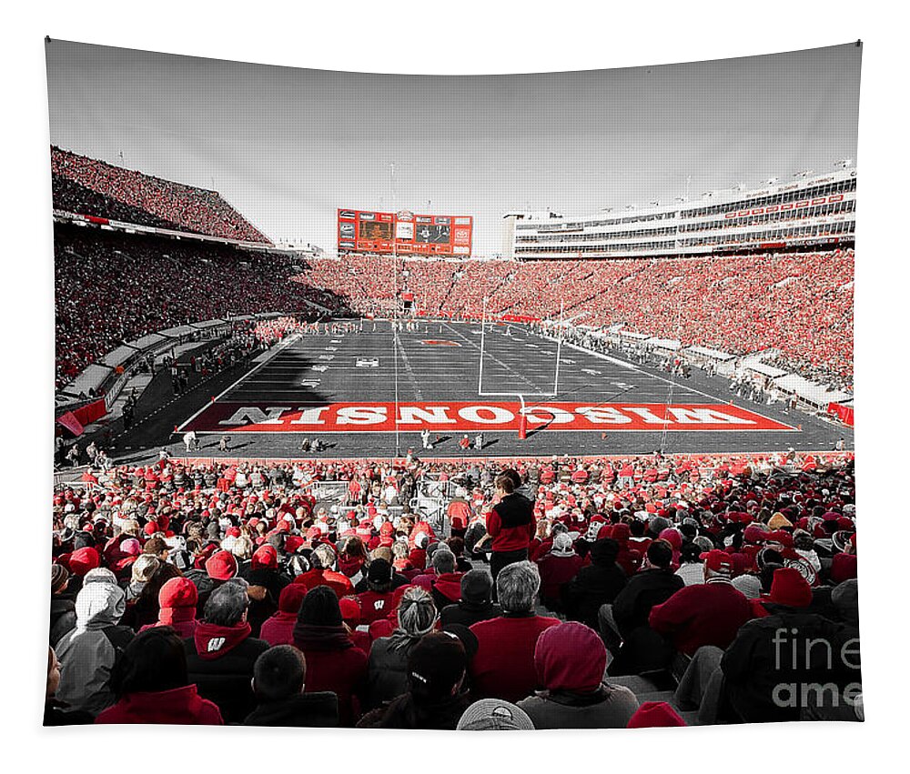 Camp Tapestry featuring the photograph 0811 Camp Randall Stadium by Steve Sturgill