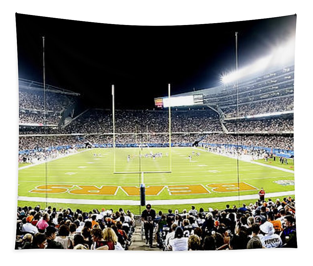 Soldier Tapestry featuring the photograph 0856 Soldier Field Panoramic by Steve Sturgill