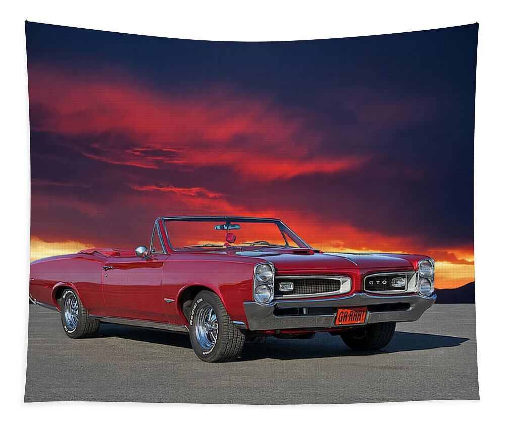 Alloy Tapestry featuring the photograph 1966 Pontiac GTO Convertible by Dave Koontz