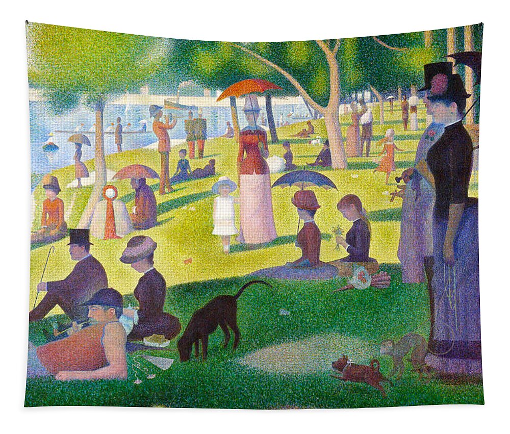 Georges Seurat Tapestry featuring the painting A Sunday on La Grande Jatte #11 by Georges Seurat