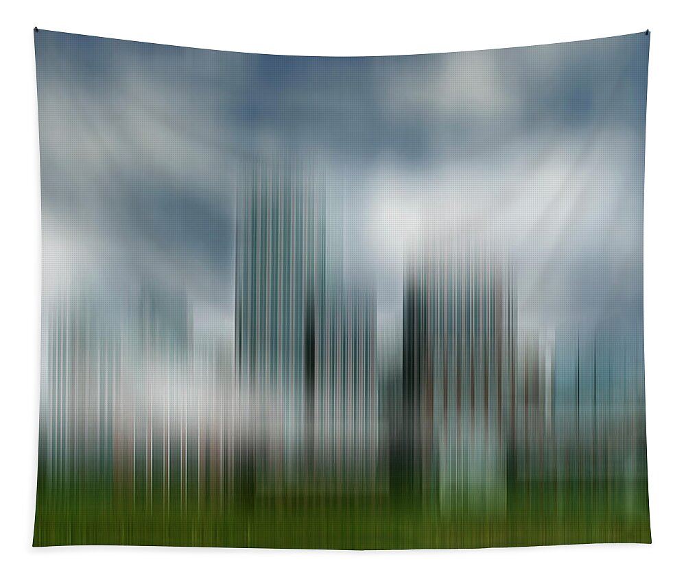 Abstract Tapestry featuring the photograph Abstract Blurred Motion Cityscape #1 by Ikon Ikon Images