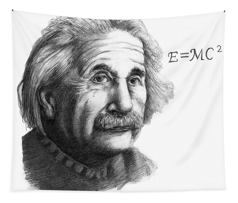 Science Tapestry featuring the photograph Albert Einstein, German-american #1 by Spencer Sutton