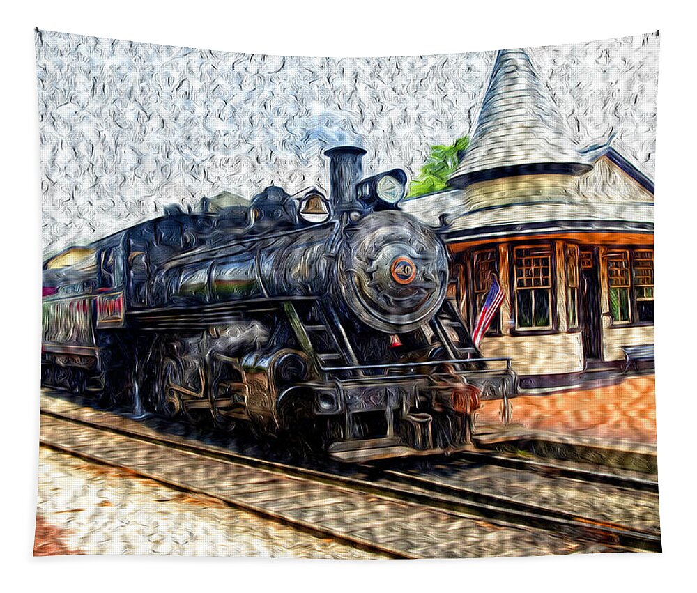 Railroad Tapestry featuring the photograph All Aboard #1 by Paul W Faust - Impressions of Light